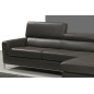 Canapé d'angle en cuir italien 4/5 places YVANA, gris fonce, angle droit Canapé d'angle en cuir italien 4/5 places YVANA, gris fonce, angle droit