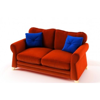 Canapé 2 places en tissu de qualité TOMY, orange