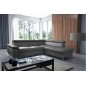Canapé d'angle convertible en cuir italien de luxe 5 places LUTECIA avec coffre, gris foncé, angle droit Canapé d'angle convertible en cuir italien de luxe 5 places LUTECIA avec coffre, gris foncé, angle droit