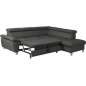 Canapé d'angle convertible en cuir italien de luxe 5 places LUTECIA avec coffre, gris foncé, angle droit Canapé d'angle convertible en cuir italien de luxe 5 places LUTECIA avec coffre, gris foncé, angle droit