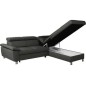 Canapé d'angle convertible en cuir italien de luxe 5 places LUTECIA avec coffre, gris foncé, angle droit Canapé d'angle convertible en cuir italien de luxe 5 places LUTECIA avec coffre, gris foncé, angle droit