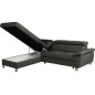 - Canapé d'angle convertible en cuir italien de luxe 5 places LUTECIA avec coffre, gris foncé, angle gauche - Canapé d'angle convertible en cuir italien de luxe 5 places LUTECIA avec coffre, gris foncé, angle gauche