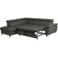 - Canapé d'angle convertible en cuir italien de luxe 5 places LUTECIA avec coffre, gris foncé, angle gauche - Canapé d'angle convertible en cuir italien de luxe 5 places LUTECIA avec coffre, gris foncé, angle gauche