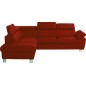 - Canapé d'angle convertible en cuir italien de luxe 5 places LUTECIA avec coffre, rouge foncé, angle gauche - Canapé d'angle convertible en cuir italien de luxe 5 places LUTECIA avec coffre, rouge foncé, angle gauche