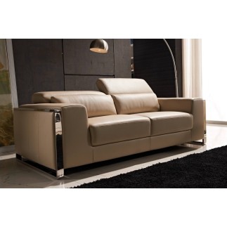 Canapé 3 places en cuir italien buffle LUXY, couleur bordeaux