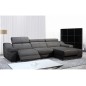 Canapé d'angle double relax en cuir EPAIS de buffle italien de luxe 5 places BiRELAX, gris foncé, angle droit. Canapé d'angle double relax en cuir EPAIS de buffle italien de luxe 5 places BiRELAX, gris foncé, angle droit.