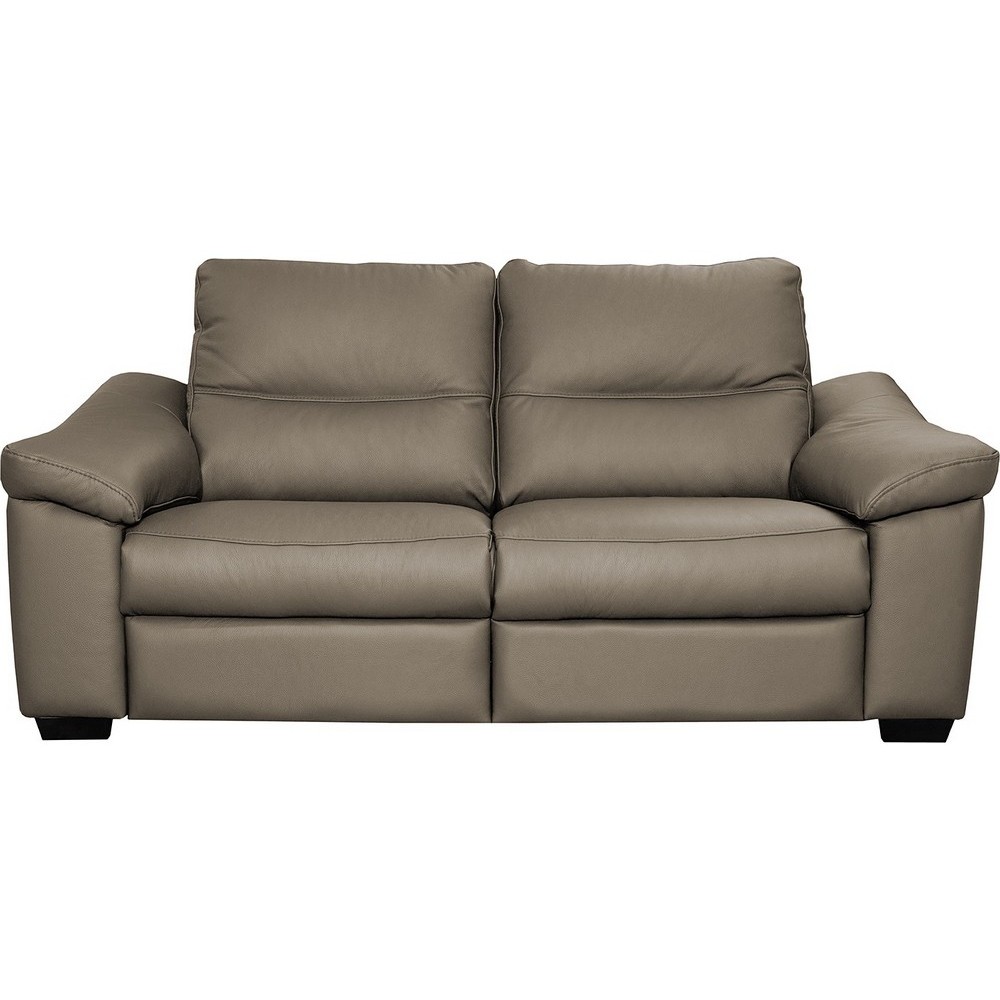 Canapé 2 places en 100% tout cuir épais italien vachette HAMBOURG, couleur taupe Canapé 2 places en 100% tout cuir épais italien vachette HAMBOURG, couleur taupe
