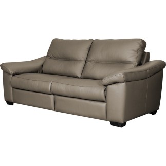 Canapé 2 places en 100% tout cuir épais italien vachette HAMBOURG, couleur taupe