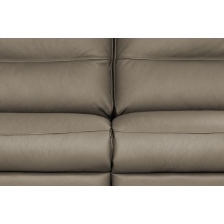 Canapé 2 places en 100% tout cuir épais italien vachette HAMBOURG, couleur taupe