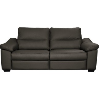 Canapé 3 places en 100% tout cuir épais italien vachette HAMBOURG, couleur anthracite