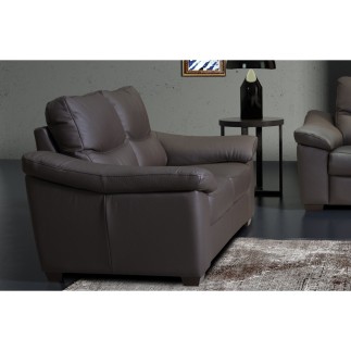 Canapé 3 places en 100% tout cuir épais italien vachette HAMBOURG, couleur anthracite