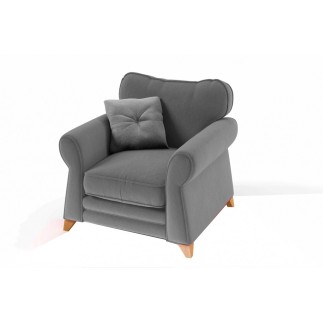 Fauteuil 1 place en tissu de qualité TOMY, gris