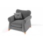Fauteuil 1 place en tissu de qualité TOMY, gris Fauteuil 1 place en tissu de qualité TOMY, gris