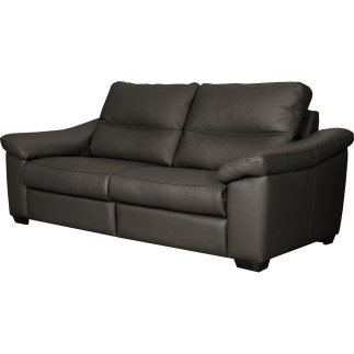 Canapé 2 places en 100% tout cuir épais italien vachette HAMBOURG, couleur anthracite
