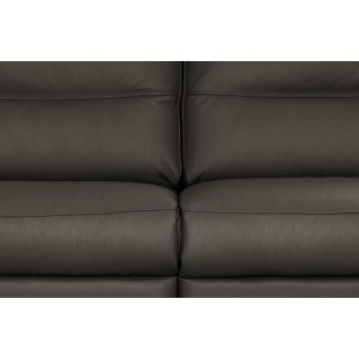 Canapé 2 places en 100% tout cuir épais italien vachette HAMBOURG, couleur anthracite