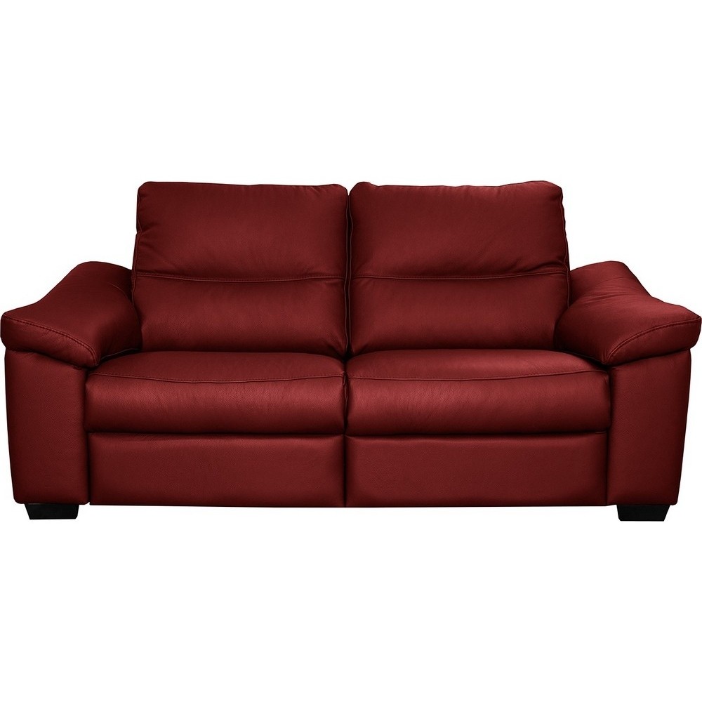 Canapé 2 places en 100% tout cuir épais italien vachette HAMBOURG, couleur rouge foncé Canapé 2 places en 100% tout cuir épais italien vachette HAMBOURG, couleur rouge foncé