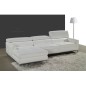 Canapé d'angle en cuir italien 4/5 places YVANA, blanc, angle gauche Canapé d'angle en cuir italien 4/5 places YVANA, blanc, angle gauche