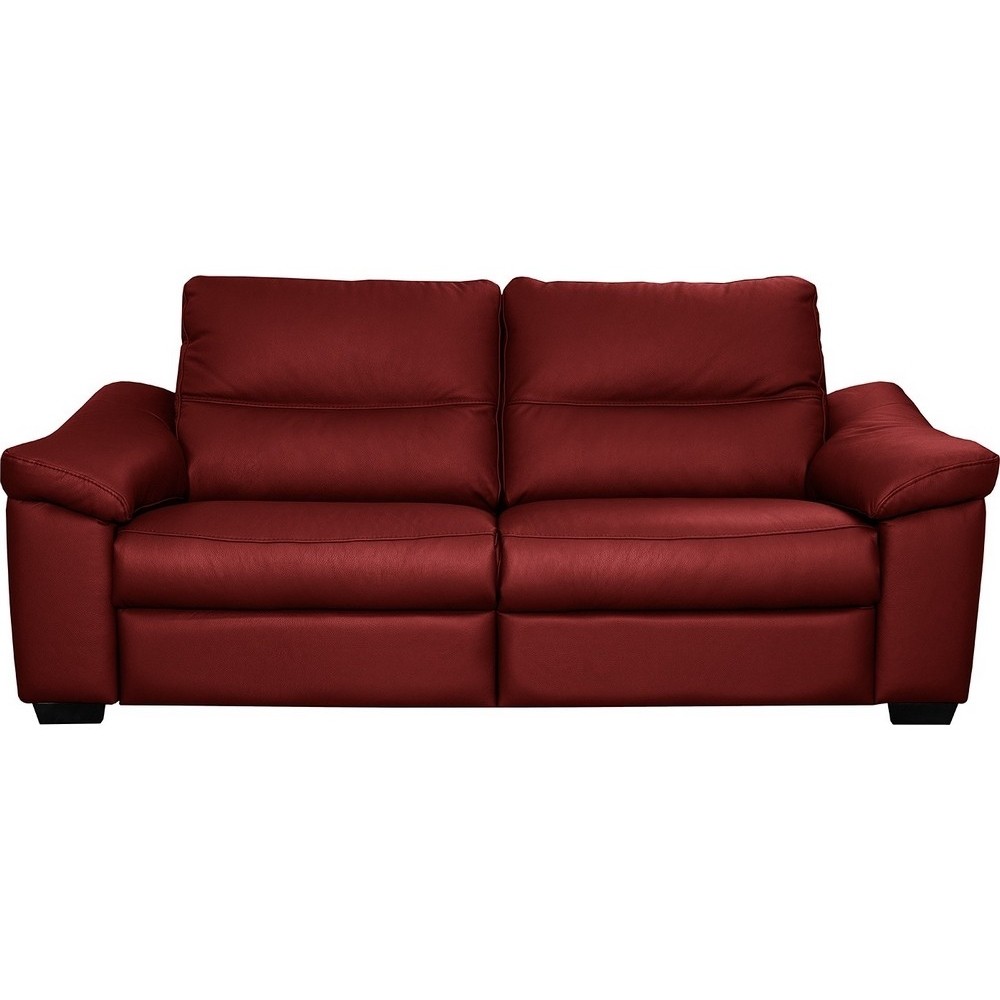 Canapé 3 places en 100% tout cuir épais italien vachette HAMBOURG, couleur rouge foncé Canapé 3 places en 100% tout cuir épais italien vachette HAMBOURG, couleur rouge foncé