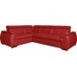 2eme paiement de la commande: canapé d'angle en 100% cuir de luxe italien , 5 places cintia, couleur rouge foncé, angle gauche,