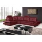 Canapé d'angle en cuir buffle italien de luxe 6/7 places BELLALIGNA, couleur bordeaux, angle gauche Canapé d'angle en cuir buffle italien de luxe 6/7 places BELLALIGNA, couleur bordeaux, angle gauche