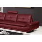 Canapé d'angle en cuir buffle italien de luxe 6/7 places BELLALIGNA, couleur bordeaux, angle gauche Canapé d'angle en cuir buffle italien de luxe 6/7 places BELLALIGNA, couleur bordeaux, angle gauche