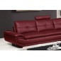 Canapé d'angle en cuir buffle italien de luxe 6/7 places BELLALIGNA, couleur bordeaux, angle droit, angle gauche
