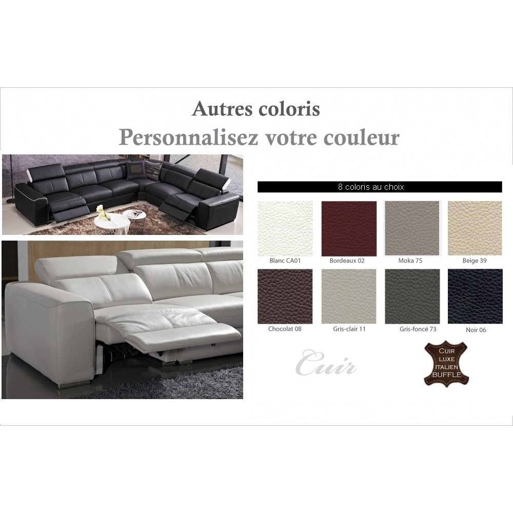 1er paiement de la commande: Canapé d'angle double relax électrique cuir de buffle italien de luxe 7/8 places bestrelax,, angle 1er paiement de la commande: Canapé d'angle double relax électrique cuir de buffle italien de luxe 7/8 places bestrelax,, angle