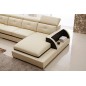 Canapé d'angle cuir buffle italien 7/8 places, BELLISSIMO, beige et chocolat, angle gauche Canapé d'angle cuir buffle italien 7/8 places, BELLISSIMO, beige et chocolat, angle gauche
