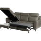 - Canapé d'angle convertible en cuir italien de luxe 5/6 places GIANNI avec coffre, taupe, angle gauche - Canapé d'angle convertible en cuir italien de luxe 5/6 places GIANNI avec coffre, taupe, angle gauche