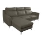 - Canapé d'angle convertible en cuir italien de luxe 5/6 places GIANNI avec coffre, taupe, angle gauche - Canapé d'angle convertible en cuir italien de luxe 5/6 places GIANNI avec coffre, taupe, angle gauche