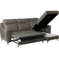 Canapé d'angle convertible en cuir italien de luxe 5/6 places GIANNI avec coffre, taupe, angle droit Canapé d'angle convertible en cuir italien de luxe 5/6 places GIANNI avec coffre, taupe, angle droit