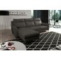 - Canapé d'angle convertible en cuir italien de luxe 5/6 places GIANNI avec coffre, gris foncé, angle gauche - Canapé d'angle convertible en cuir italien de luxe 5/6 places GIANNI avec coffre, gris foncé, angle gauche