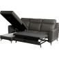 - Canapé d'angle convertible en cuir italien de luxe 5/6 places GIANNI avec coffre, gris foncé, angle gauche - Canapé d'angle convertible en cuir italien de luxe 5/6 places GIANNI avec coffre, gris foncé, angle gauche