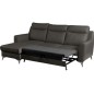 - Canapé d'angle convertible en cuir italien de luxe 5/6 places GIANNI avec coffre, gris foncé, angle gauche - Canapé d'angle convertible en cuir italien de luxe 5/6 places GIANNI avec coffre, gris foncé, angle gauche