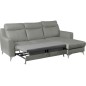 Canapé d'angle convertible en cuir italien de luxe 5/6 places GIANNI avec coffre, gris clair, angle droit Canapé d'angle convertible en cuir italien de luxe 5/6 places GIANNI avec coffre, gris clair, angle droit