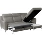 Canapé d'angle convertible en cuir italien de luxe 5/6 places GIANNI avec coffre, gris clair, angle droit Canapé d'angle convertible en cuir italien de luxe 5/6 places GIANNI avec coffre, gris clair, angle droit