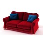 Canapé 3 places en tissu de qualité TOMY, rouge Canapé 3 places en tissu de qualité TOMY, rouge