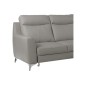 Canapé d'angle convertible en cuir italien de luxe 5/6 places GIANNI avec coffre, gris clair, angle droit Canapé d'angle convertible en cuir italien de luxe 5/6 places GIANNI avec coffre, gris clair, angle droit