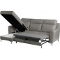 Canapé d'angle convertible en cuir italien de luxe 5/6 places GIANNI avec coffre, gris clair, angle gauche Canapé d'angle convertible en cuir italien de luxe 5/6 places GIANNI avec coffre, gris clair, angle gauche