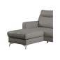 Canapé d'angle convertible en cuir italien de luxe 5/6 places GIANNI avec coffre, gris clair, angle gauche Canapé d'angle convertible en cuir italien de luxe 5/6 places GIANNI avec coffre, gris clair, angle gauche
