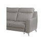 Canapé d'angle convertible en cuir italien de luxe 5/6 places GIANNI avec coffre, gris clair, angle gauche Canapé d'angle convertible en cuir italien de luxe 5/6 places GIANNI avec coffre, gris clair, angle gauche