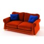 Canapé 3 places en tissu de qualité TOMY, orange Canapé 3 places en tissu de qualité TOMY, orange