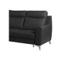 Canapé d'angle convertible en cuir italien de luxe 5/6 places GIANNI avec coffre, noir, angle gauche