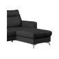 Canapé d'angle convertible en cuir italien de luxe 5/6 places GIANNI avec coffre, noir, angle droit Canapé d'angle convertible en cuir italien de luxe 5/6 places GIANNI avec coffre, noir, angle droit