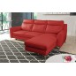 Canapé d'angle convertible en cuir italien de luxe 5/6 places GIANNI avec coffre, rouge foncé, angle droit Canapé d'angle convertible en cuir italien de luxe 5/6 places GIANNI avec coffre, rouge foncé, angle droit
