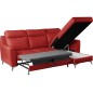 Canapé d'angle convertible en cuir italien de luxe 5/6 places GIANNI avec coffre, rouge foncé, angle droit Canapé d'angle convertible en cuir italien de luxe 5/6 places GIANNI avec coffre, rouge foncé, angle droit