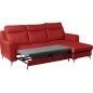 Canapé d'angle convertible en cuir italien de luxe 5/6 places GIANNI avec coffre, rouge foncé, angle droit Canapé d'angle convertible en cuir italien de luxe 5/6 places GIANNI avec coffre, rouge foncé, angle droit