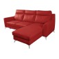 Canapé d'angle convertible en cuir italien de luxe 5/6 places GIANNI avec coffre, rouge foncé, angle droit Canapé d'angle convertible en cuir italien de luxe 5/6 places GIANNI avec coffre, rouge foncé, angle droit