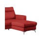 Canapé d'angle convertible en cuir italien de luxe 5/6 places GIANNI avec coffre, rouge foncé, angle droit Canapé d'angle convertible en cuir italien de luxe 5/6 places GIANNI avec coffre, rouge foncé, angle droit