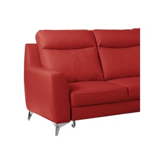 Canapé d'angle convertible en cuir italien de luxe 5/6 places GIANNI avec coffre, rouge foncé, angle droit